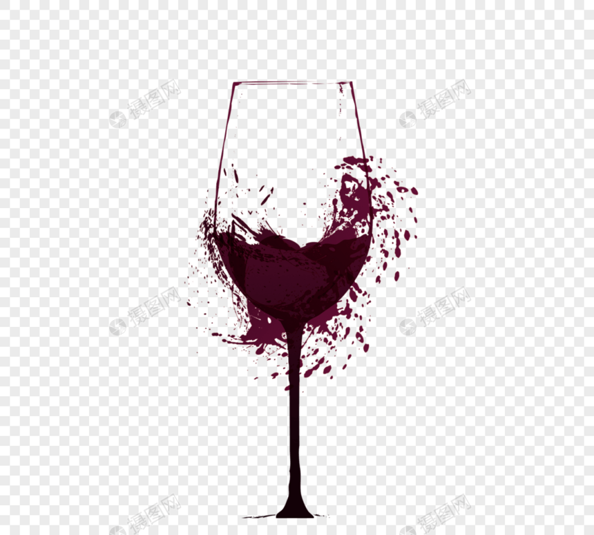 喷洒红酒创意酒杯图片