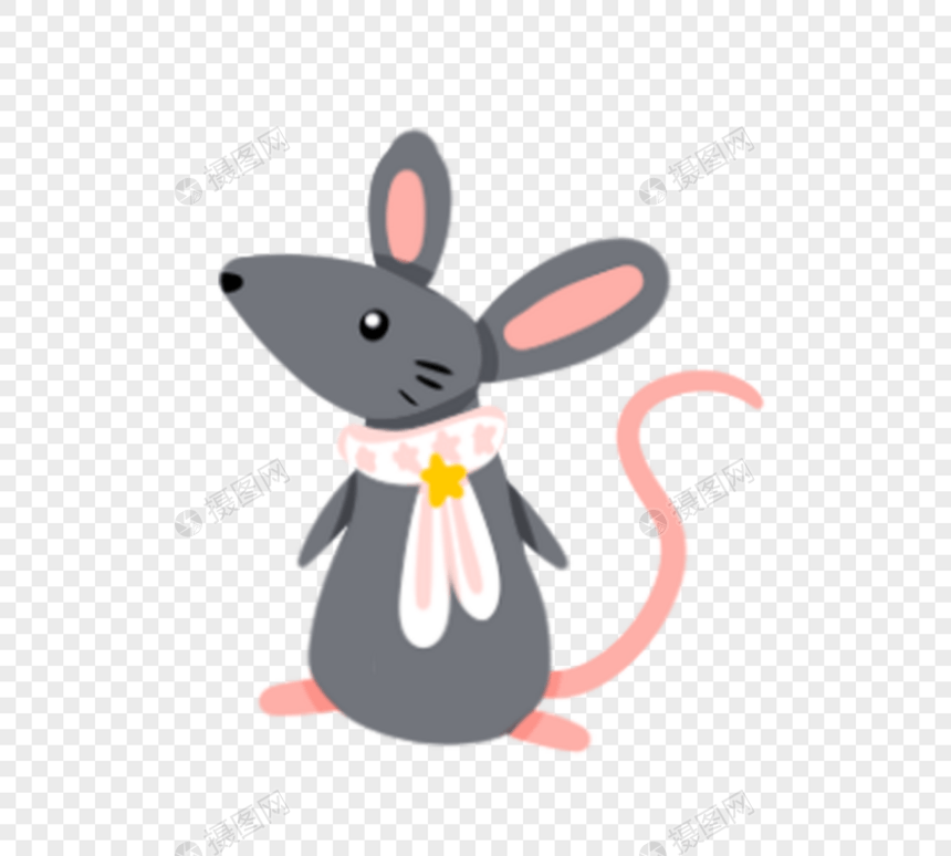 戴围巾小老鼠卡通动物图片