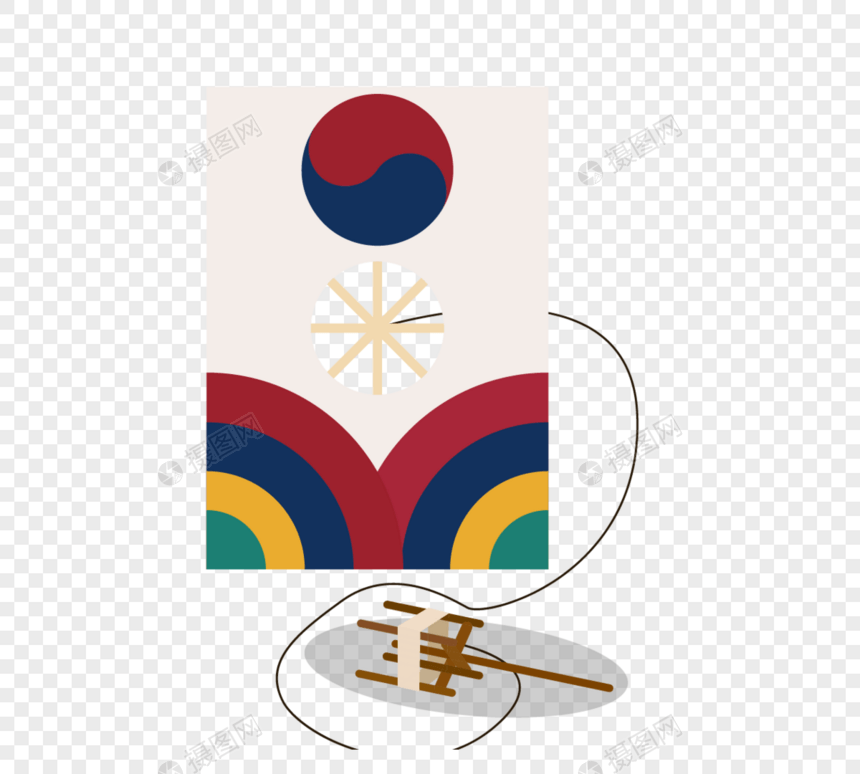 彩色简单韩国风筝图片