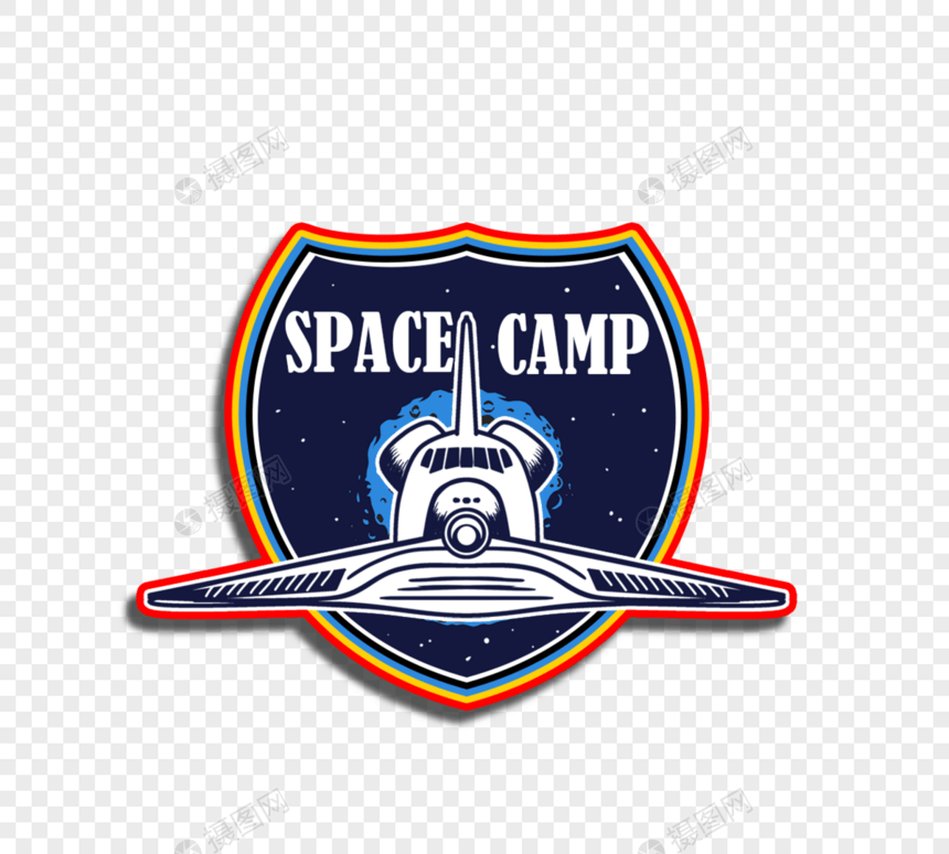 宇宙星空飞船盾牌贴纸标签图片