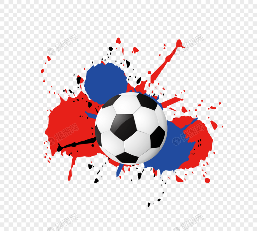 动画片红色和蓝色橄榄球元素图片