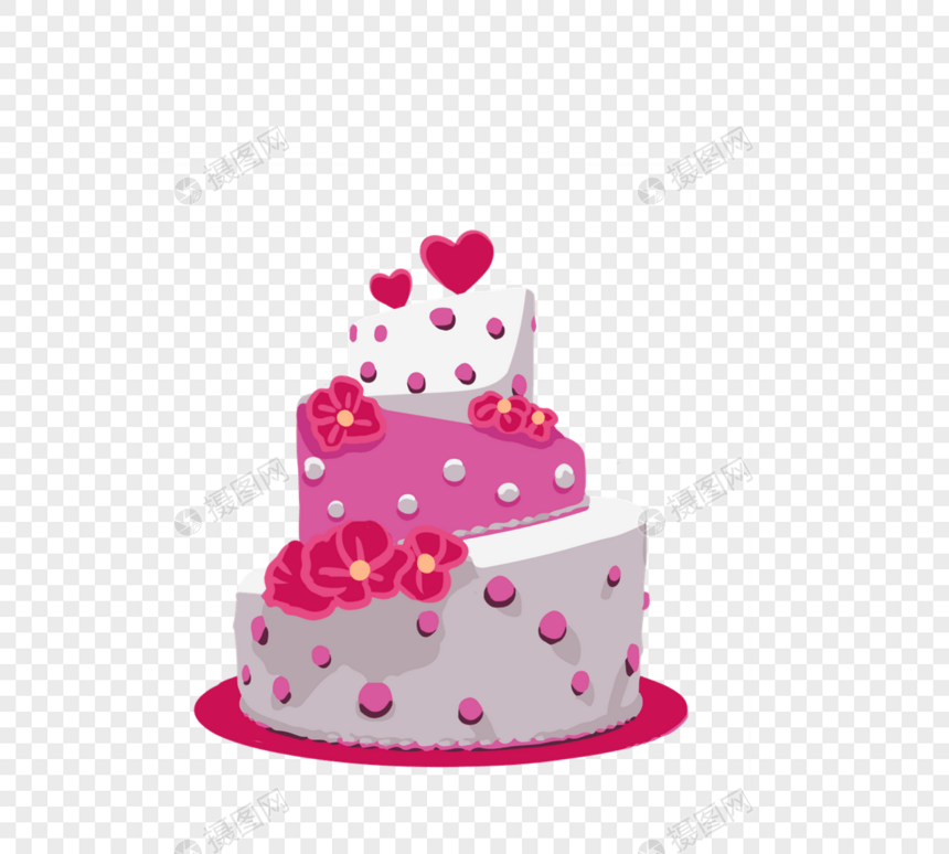 粉色婚礼多层蛋糕图片