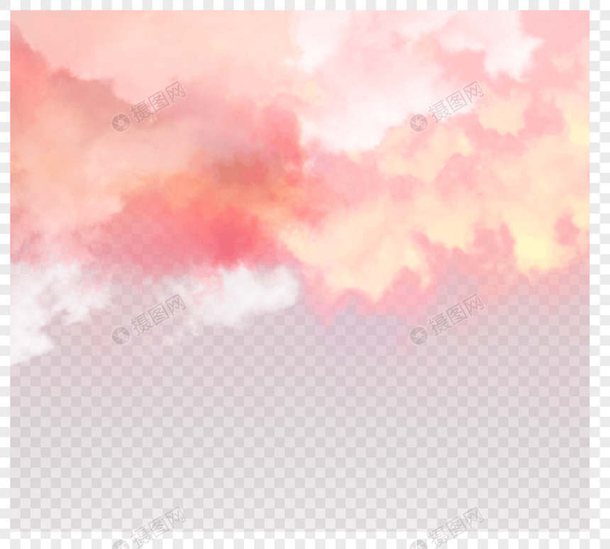 珊瑚色创意手绘云层图案图片