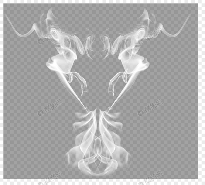 抽象骨架烟雾元素图片
