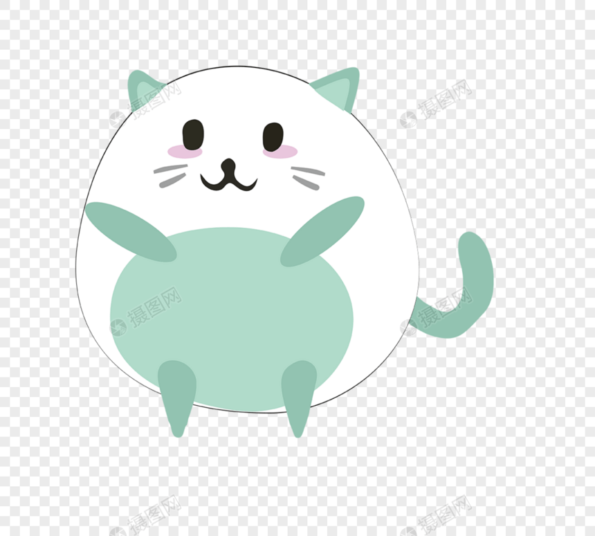 可爱日本手绘小胖卡通猫图片