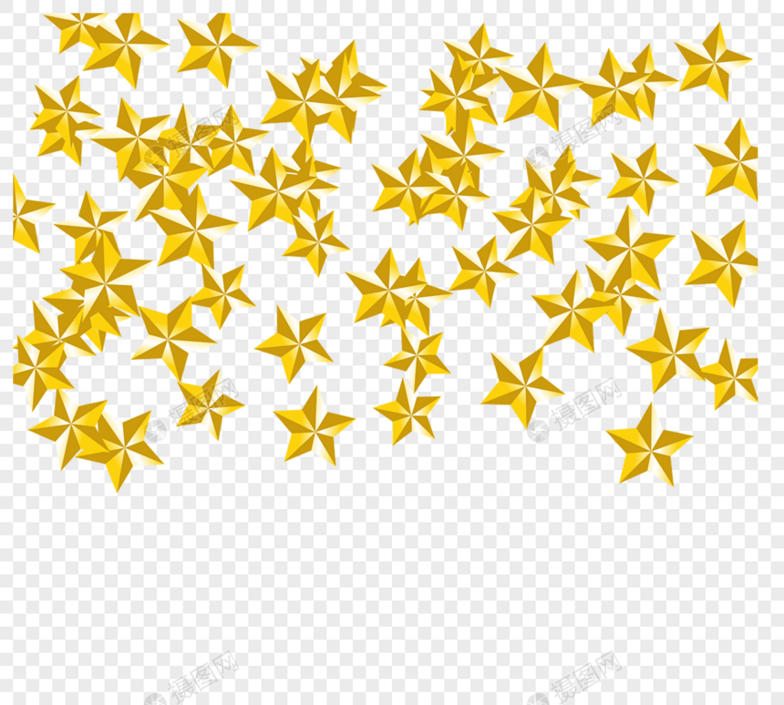 金黄色炫光星星矢量元素图片