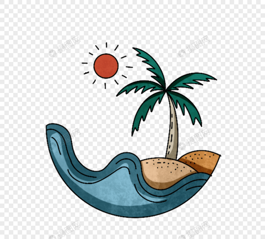 夏季岛度假椰子树海图片