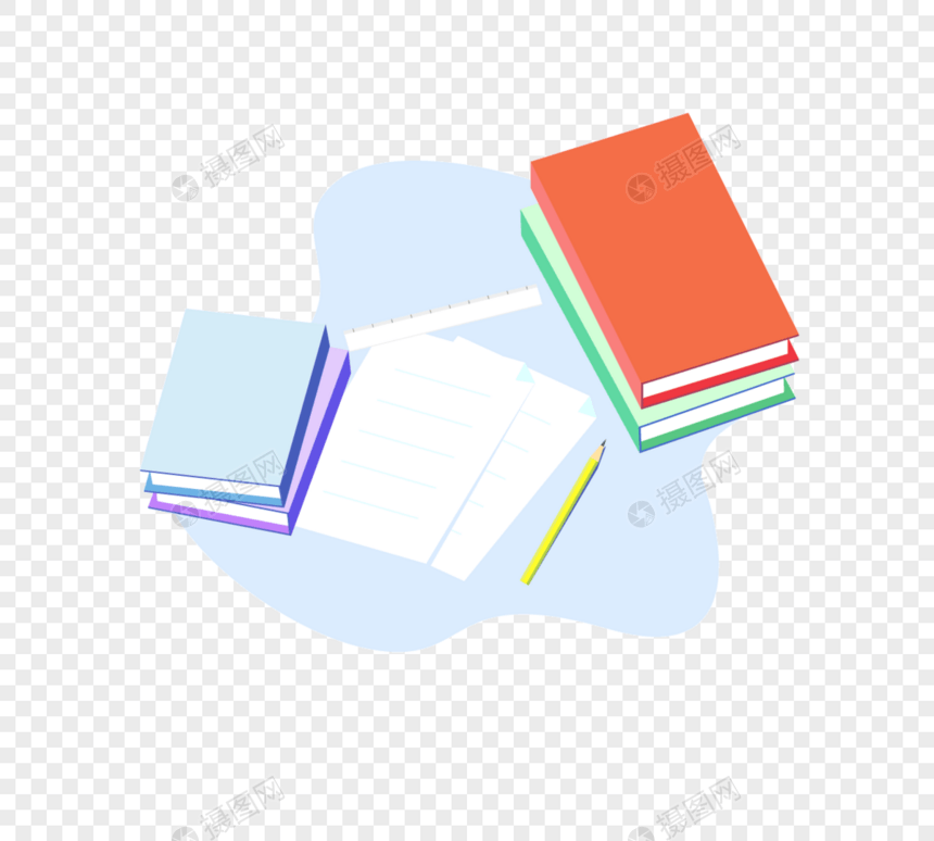 扁平化设计桌面书本图片
