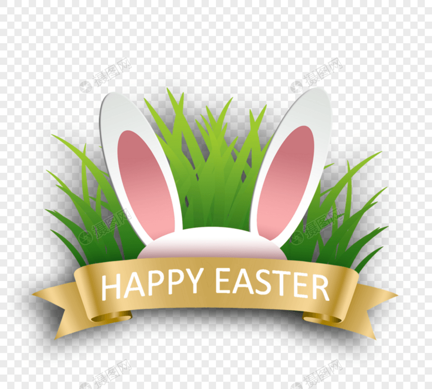 复活节兔子复活节标题图片