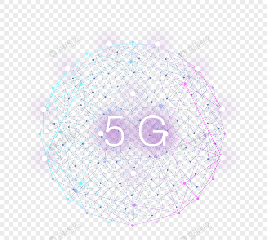 球形线条网络5G渐变发光图片