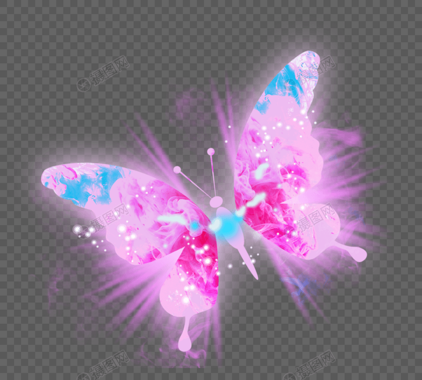 彩色纹理光效蝴蝶装饰图片