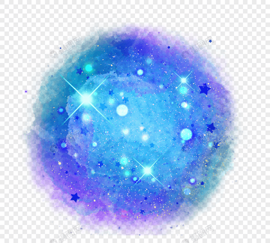 蓝色水彩纹理星空光效果图片