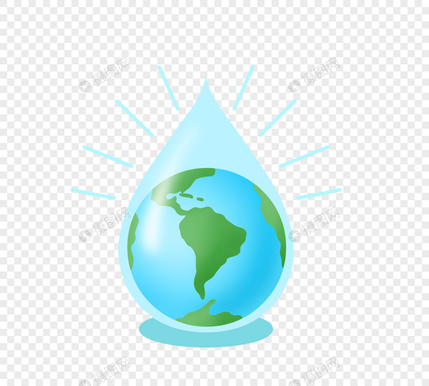 世界水日创意地球水滴图片