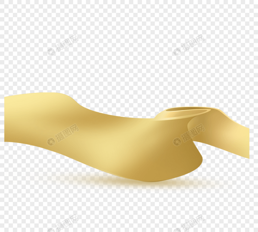 金色丝带元素丝绸党务党政图片