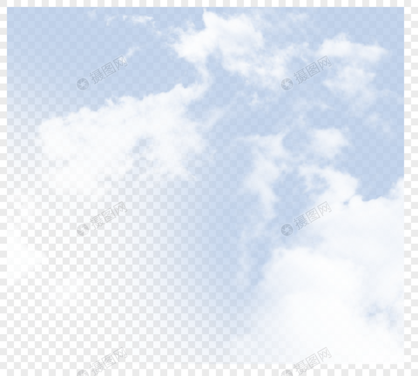手绘创意感蓝天白云图案图片