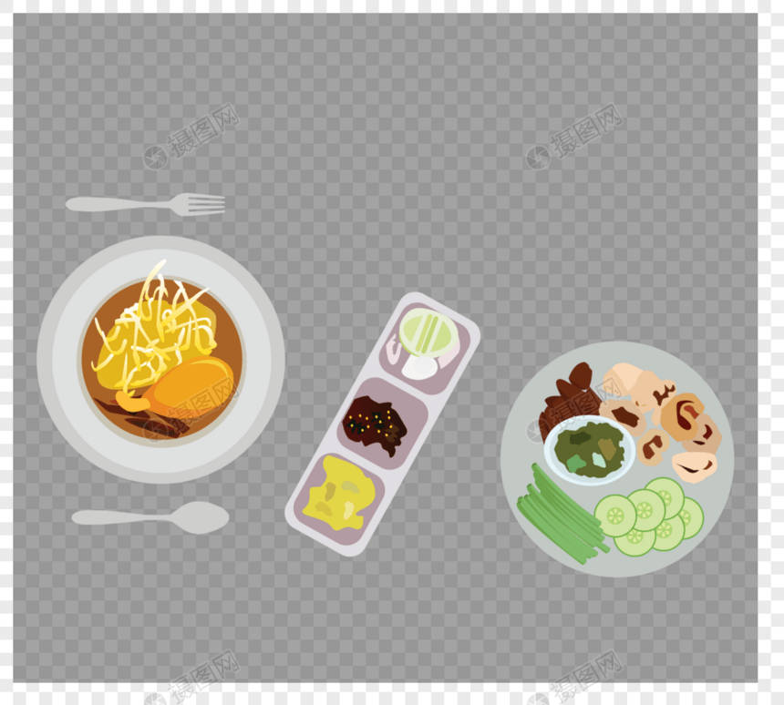 手绘食物食材中餐西餐PNG元素图片