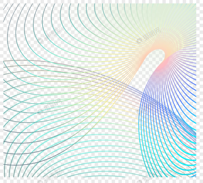 彩虹光晕波纹渐变元素图片