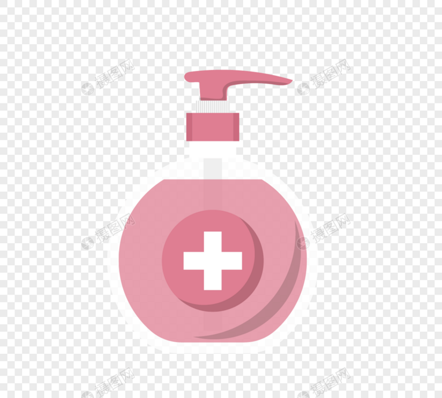 粉色瓶装护理液洗手洗手液图片