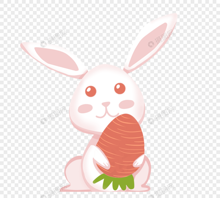 可爱手绘白兔子图片