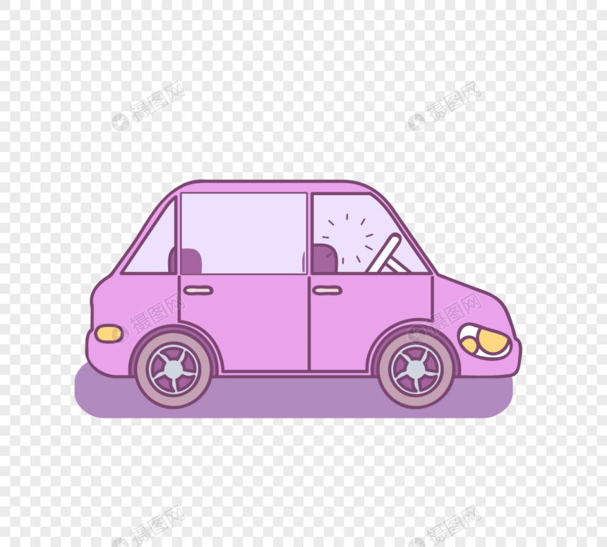 可爱少女风粉色私家汽车图片