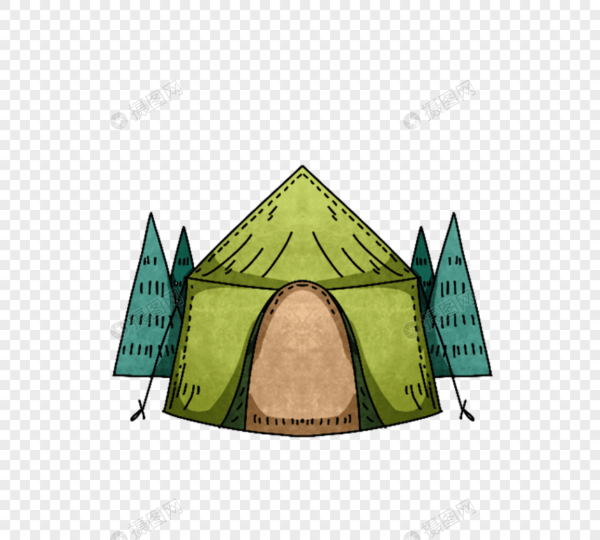 露营帐篷手绘帐篷图片