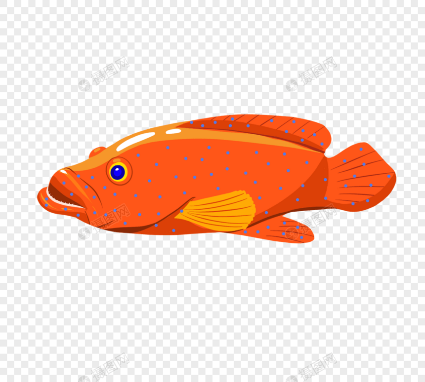 红色热带鱼元素图片