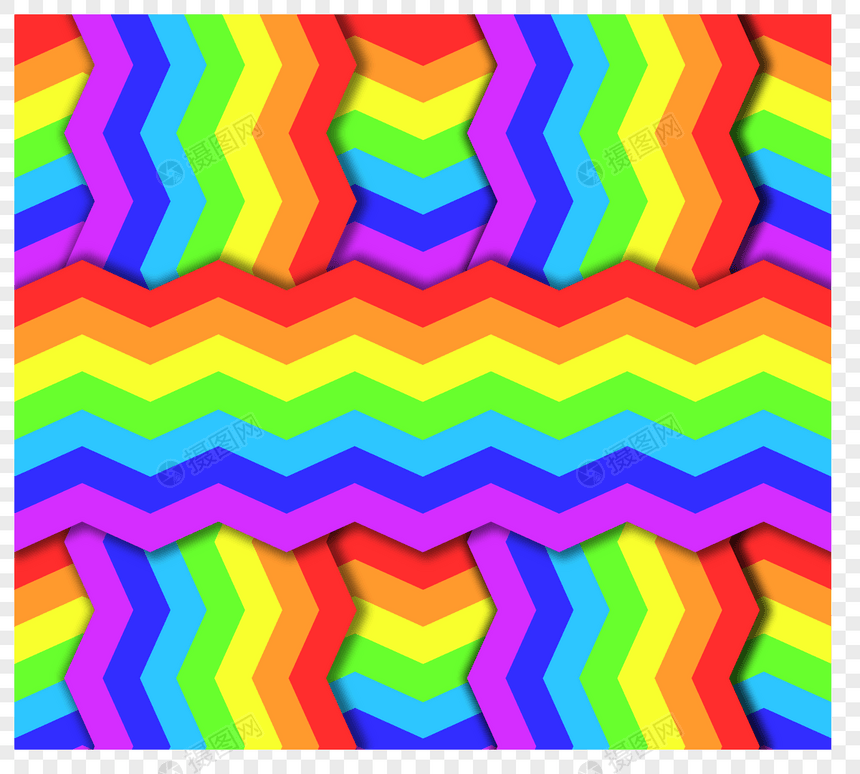 波纹彩虹元素图片