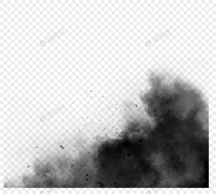 污染黑色团雾颗粒图片