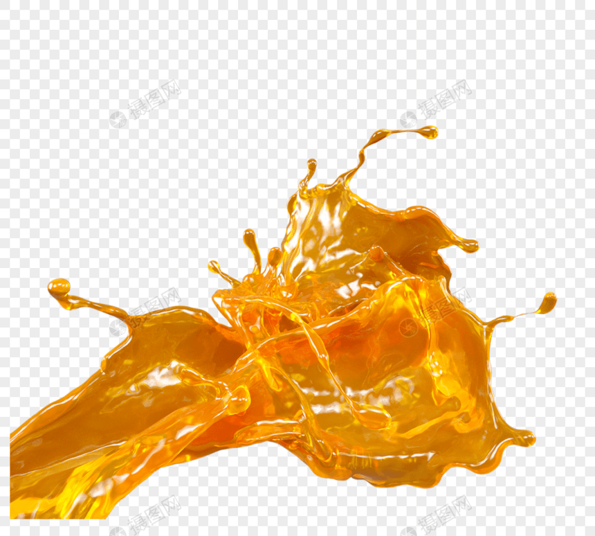 飘散橙汁3d元素图片