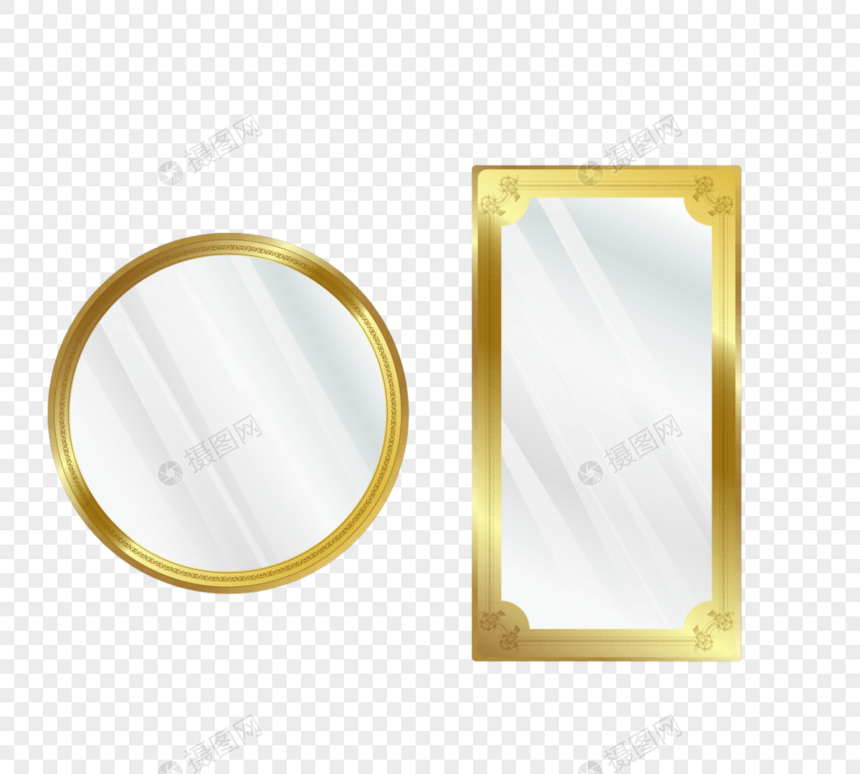 金属质感边框镜子图片