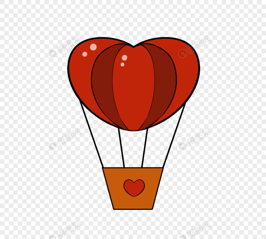 情人节创意热气球简约元素图片