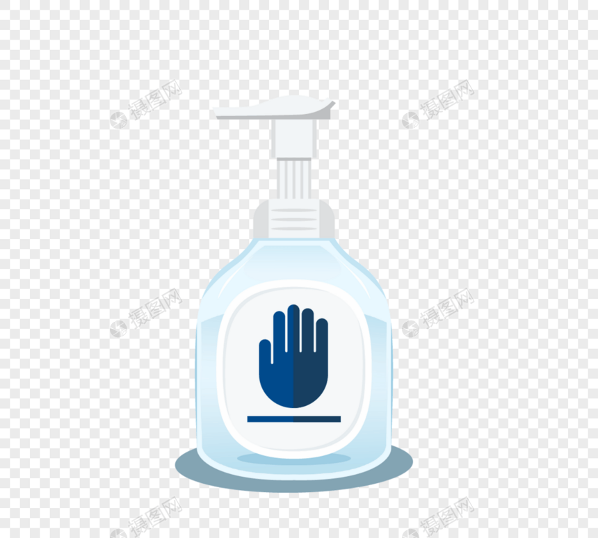 蓝色可爱洗手液清洁消毒图片