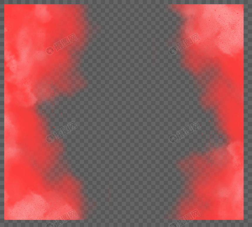 红色系创意感手绘烟雾边框图片