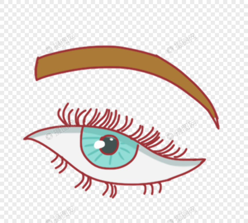 手绘线描女性眼睛化妆图片