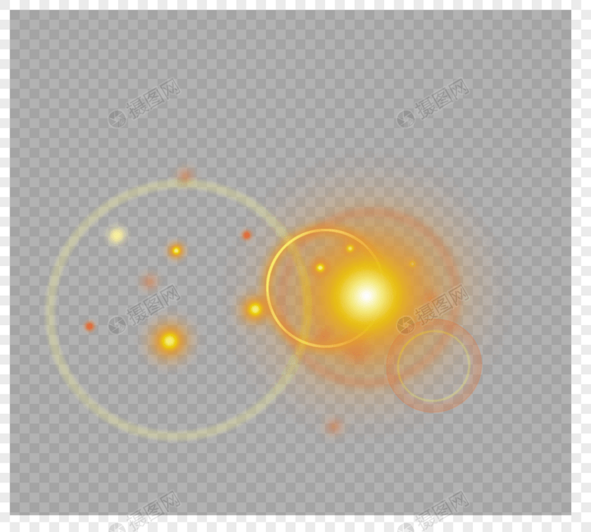 光点金色光环黄色光效图片