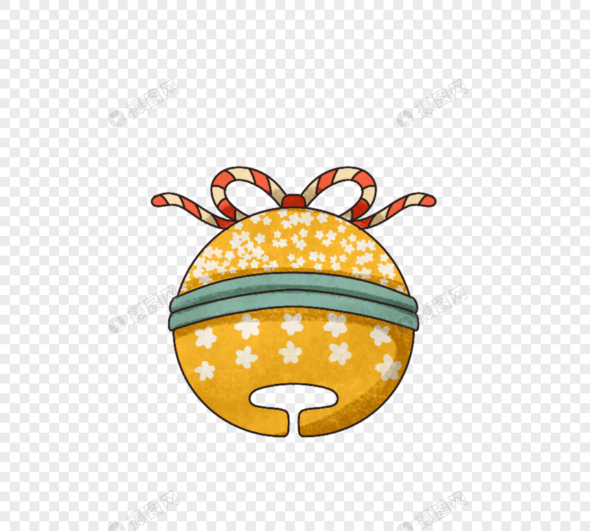 黄色响铃圣诞球体装饰图片