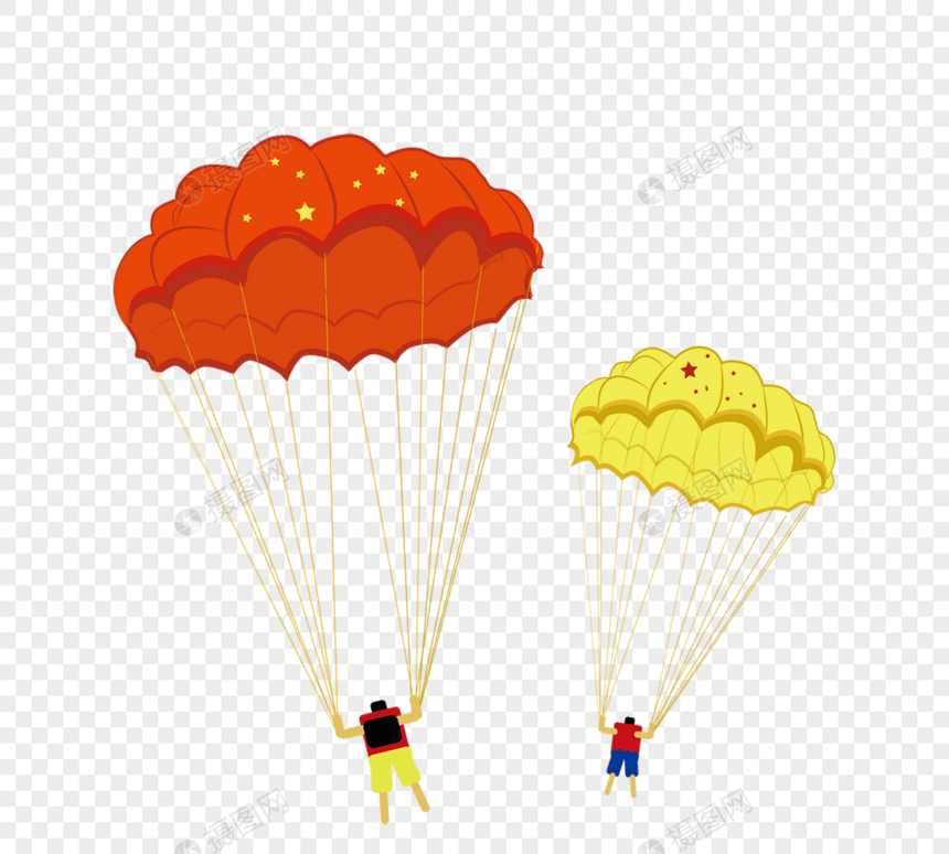 红黄配飞行降落伞图片