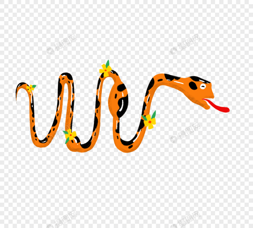 彩色花纹蛇元素图片