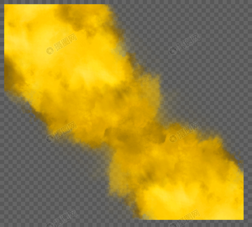 黄色创意感手绘烟雾图案图片