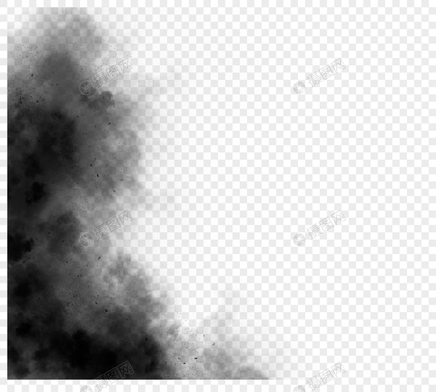 黑色创意感手绘烟雾边框图片
