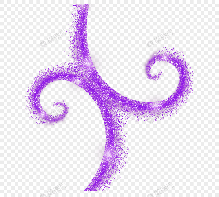 紫色藤蔓形状闪耀抽象元素图片