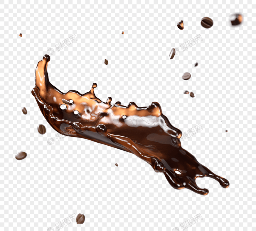 流动咖啡3d元素图片