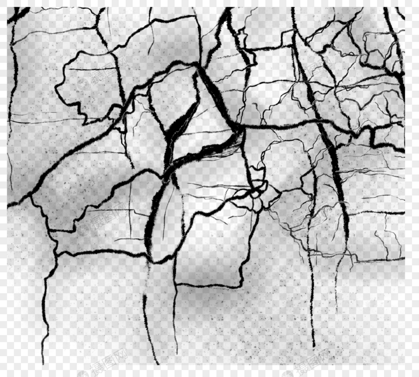 手绘风格纵横开裂墙面图片