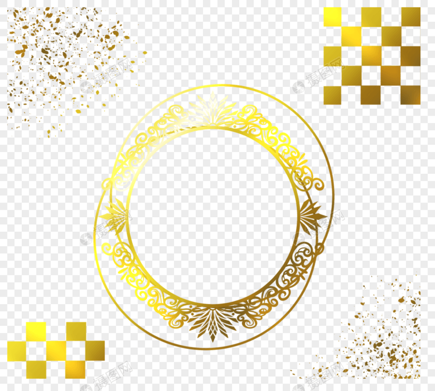 金色花纹抽象风格光圈图片