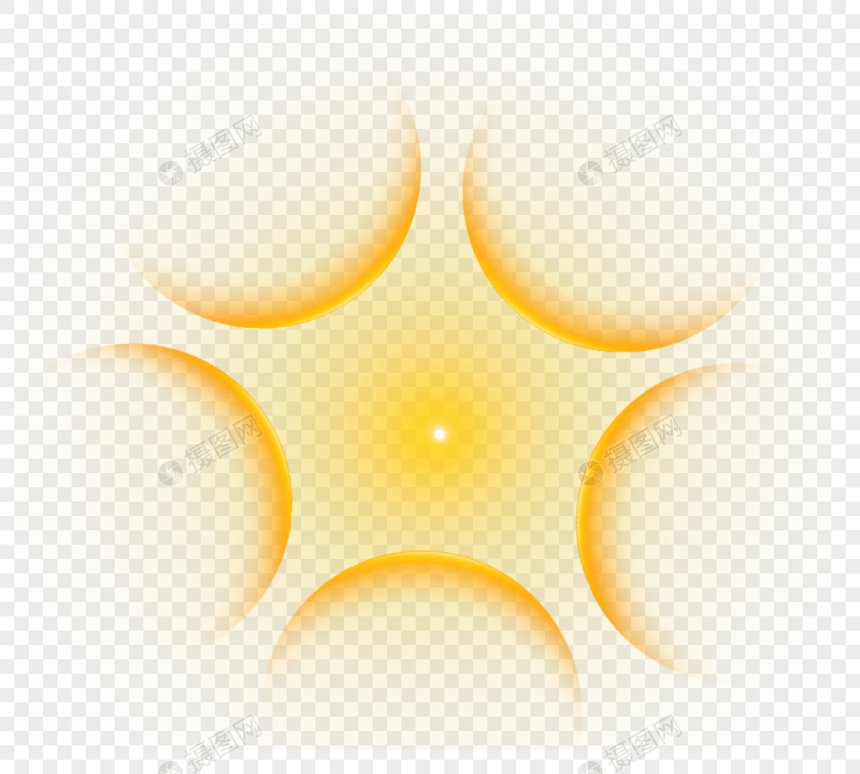透明感渐变黄色太阳光晕图片