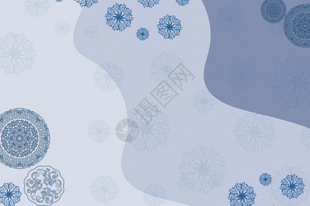 印花背景蓝色中式底纹背景高清图片