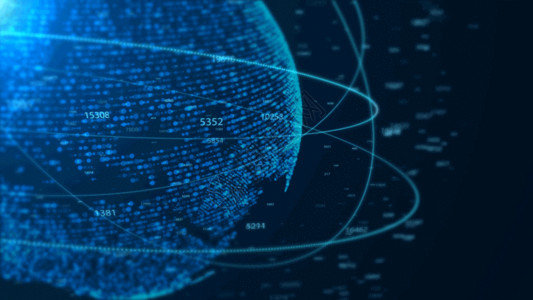 蓝色光感地球震撼科技感球体展示背景GIF高清图片