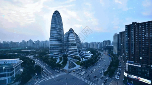 广州北站广州科技发展城市光线GIF高清图片
