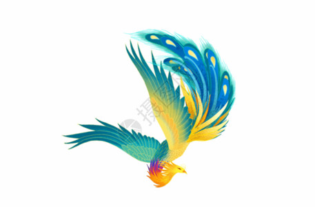鹦鹉的颜色仙山楼阁凤凰飞GIF高清图片