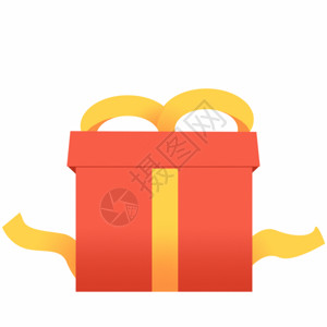 春节黄色礼盒金币礼物盒拆开促销GIF高清图片
